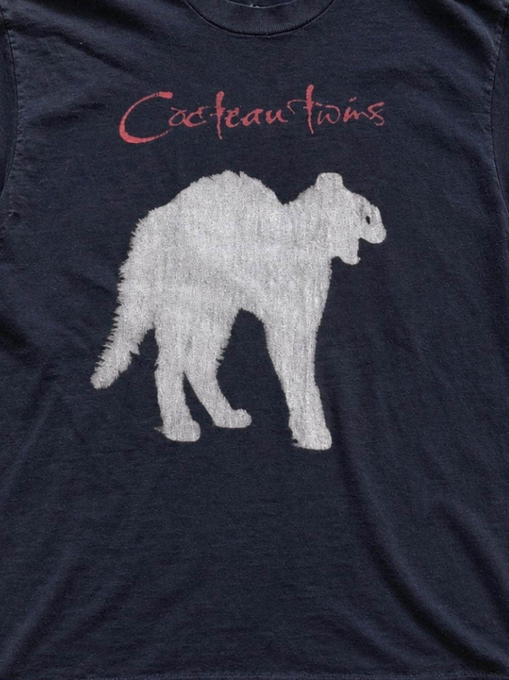 Retro Black Cocteau Twins Graphic Tee - Cat Print For Unisex - Picture 2 of 5